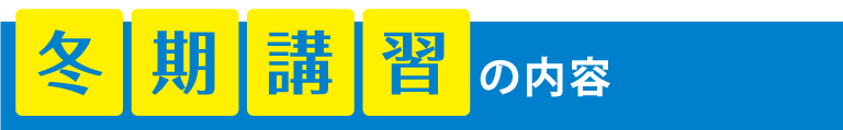 冬期講習内容 1人ひとりに合わせた個別指導でしっかり弱点克服できる！